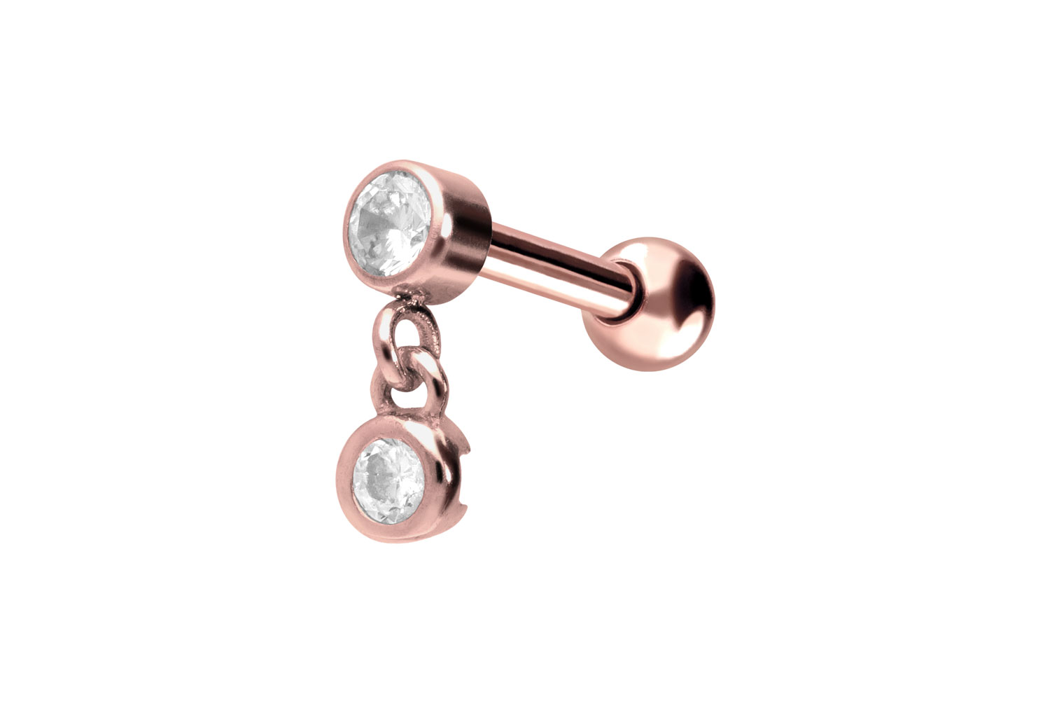 Chirurgenstahl Ohrpiercing 2 KRISTALLE